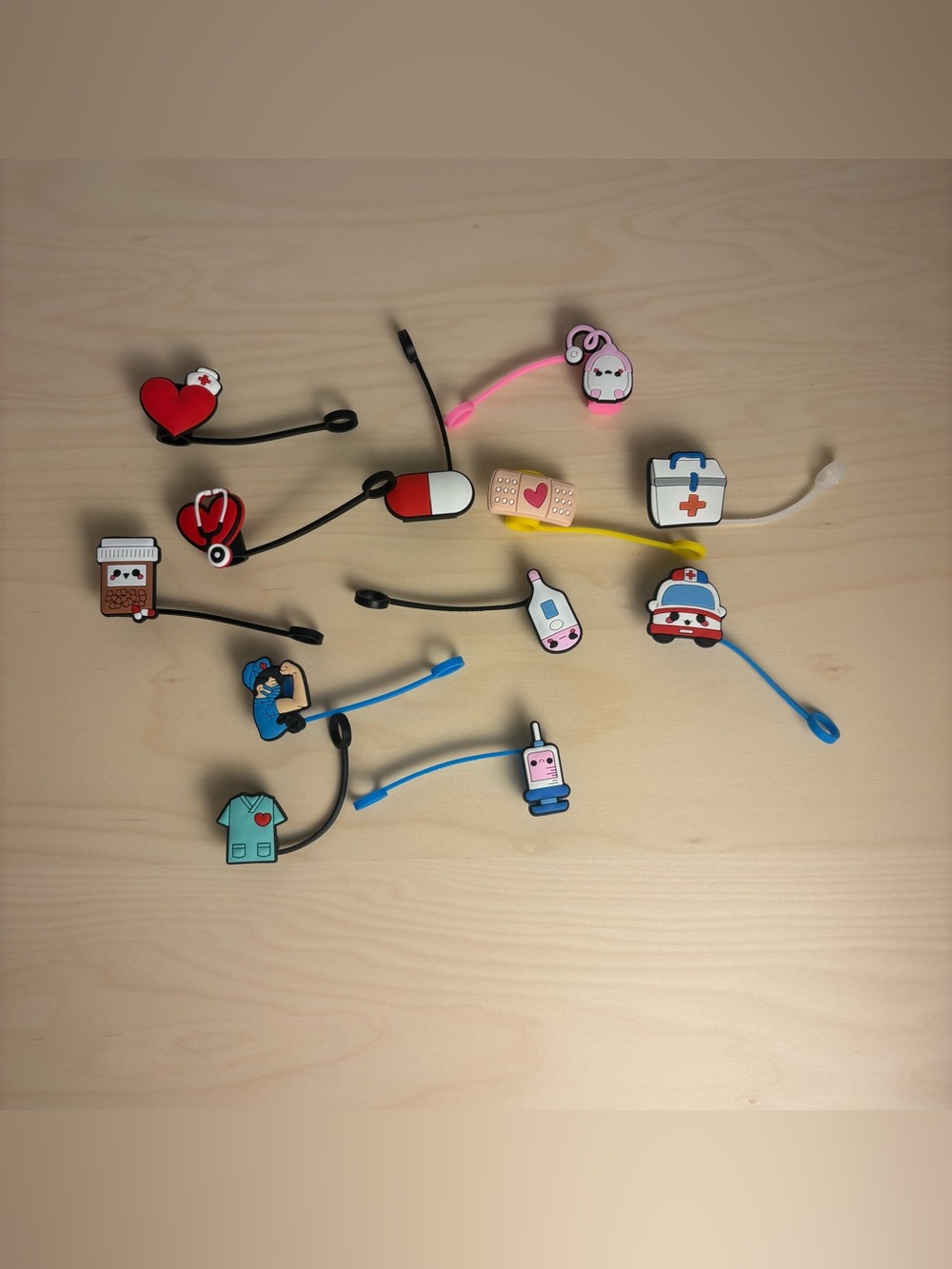 NEW Nurse Theme Silicone Straw Covers 12 Piece Set for Stanley Tumblers Medical